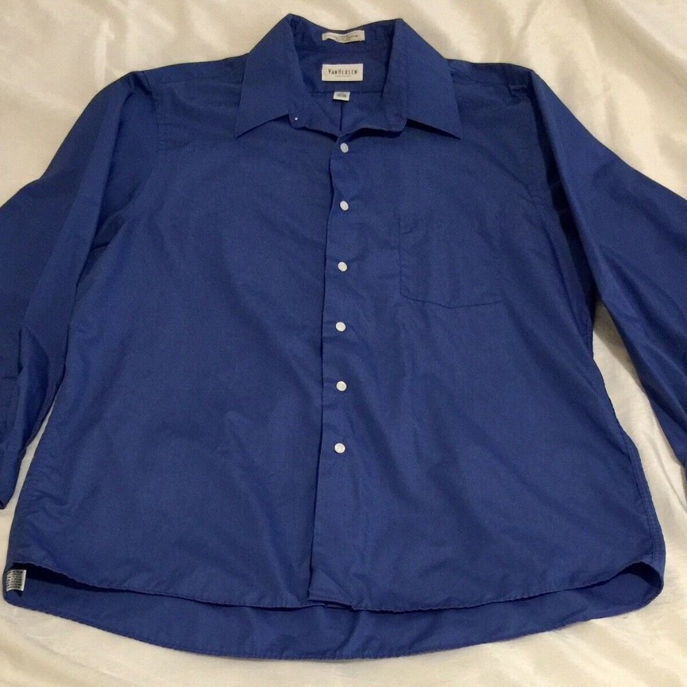 Van Huesen Poplin Long Sleeve Men's XL Button Up